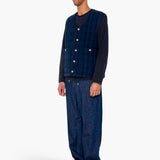 Quilted Gilet - Indigo Textured Check