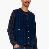 Quilted Gilet - Indigo Textured Check