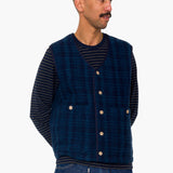 Quilted Gilet - Indigo Textured Check