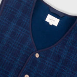 Quilted Gilet - Indigo Textured Check