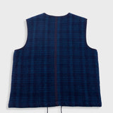 Quilted Gilet - Indigo Textured Check