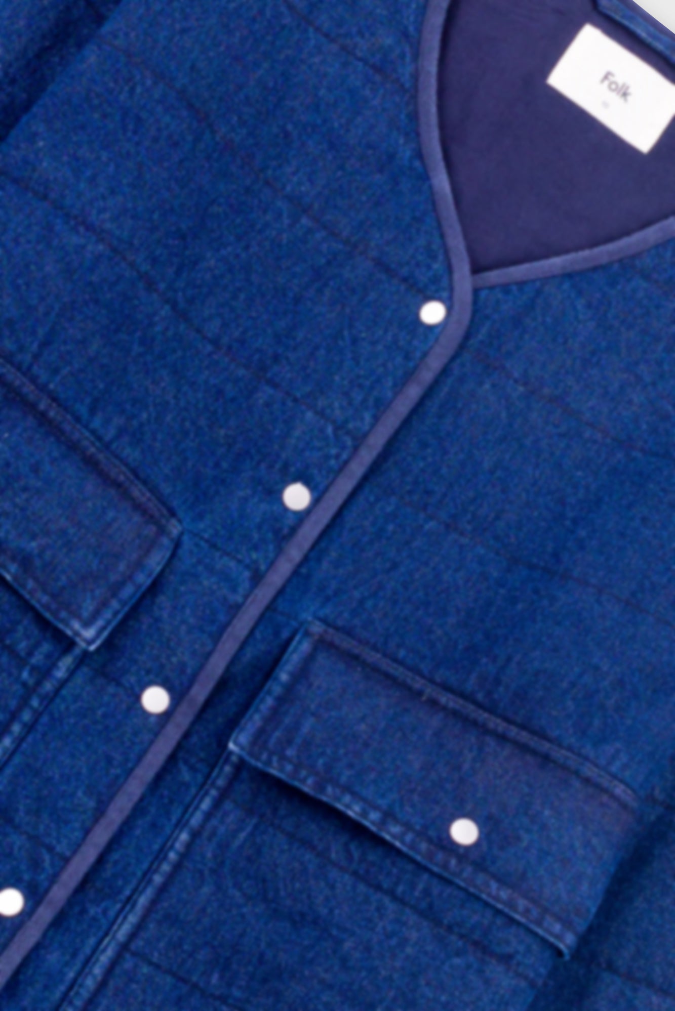 Folk Quilted Liner - Indigo Denim