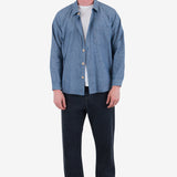 Raglan Shirt - Washed Indigo Stripe