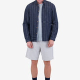 Relaxed Fit Shirt - Navy Textured Stripe