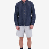Relaxed Fit Shirt - Navy Textured Stripe