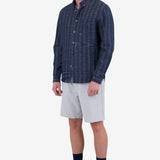 Relaxed Fit Shirt - Navy Textured Stripe