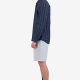 Relaxed Fit Shirt - Navy Textured Stripe