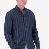 Relaxed Fit Shirt - Navy Textured Stripe