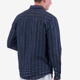 Relaxed Fit Shirt - Navy Textured Stripe