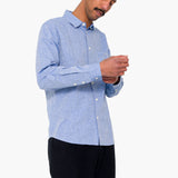 Relaxed Fit Shirt - Blue Texture
