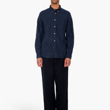 Relaxed Fit Shirt - Navy Melange Flannel