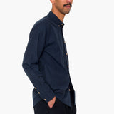 Relaxed Fit Shirt - Navy Melange Flannel