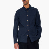 Relaxed Fit Shirt - Navy Melange Flannel