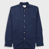 Relaxed Fit Shirt - Navy Melange Flannel