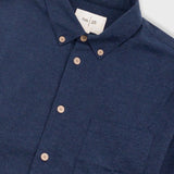 Relaxed Fit Shirt - Navy Melange Flannel