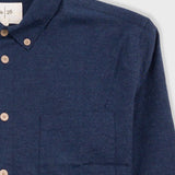 Relaxed Fit Shirt - Navy Melange Flannel