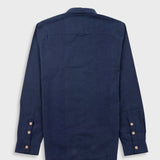 Relaxed Fit Shirt - Navy Melange Flannel
