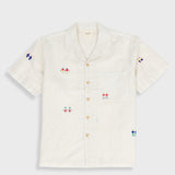 Relaxed Soft Collar Shirt - Ecru Scattered Embroidery