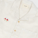 Relaxed Soft Collar Shirt - Ecru Scattered Embroidery