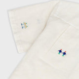 Relaxed Soft Collar Shirt - Ecru Scattered Embroidery