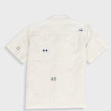 Relaxed Soft Collar Shirt - Ecru Scattered Embroidery