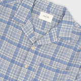 Relaxed Soft Collar Shirt - Stone Blue Open Weave Check