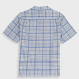 Relaxed Soft Collar Shirt - Stone Blue Open Weave Check