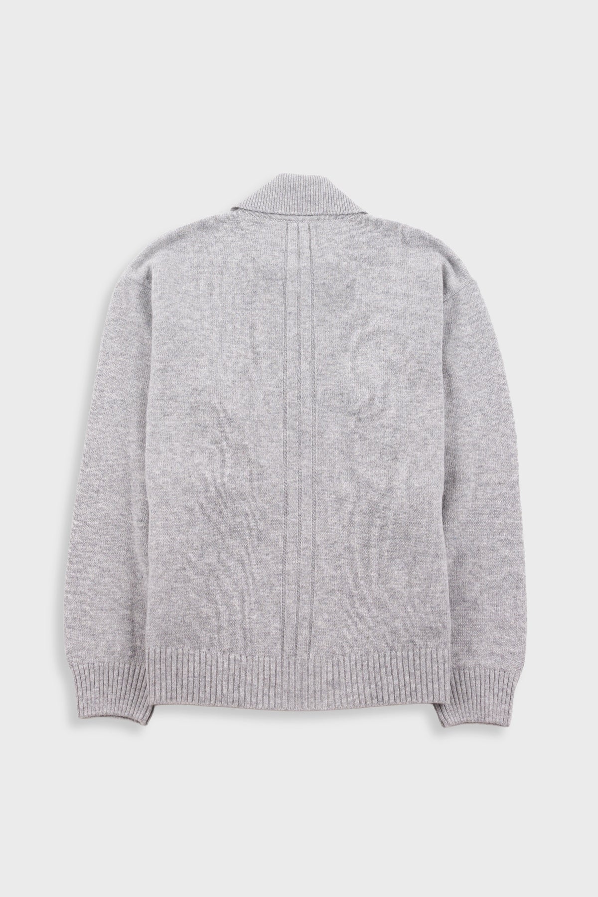 Folk Rib Collared Cardigan - Silver Grey