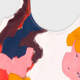 Scoop Back Vest - Impasto Print Satin