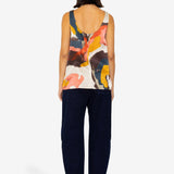 Scoop Back Vest - Impasto Print Satin