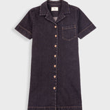 Shirt Dress - Washed Black Denim