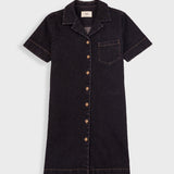 Shirt Dress - Washed Black Denim
