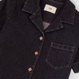 Shirt Dress - Washed Black Denim