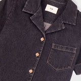 Shirt Dress - Washed Black Denim