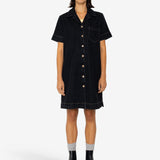 Shirt Dress - Washed Black Denim