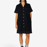 Shirt Dress - Washed Black Denim