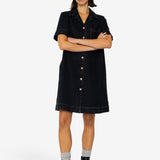 Shirt Dress - Washed Black Denim