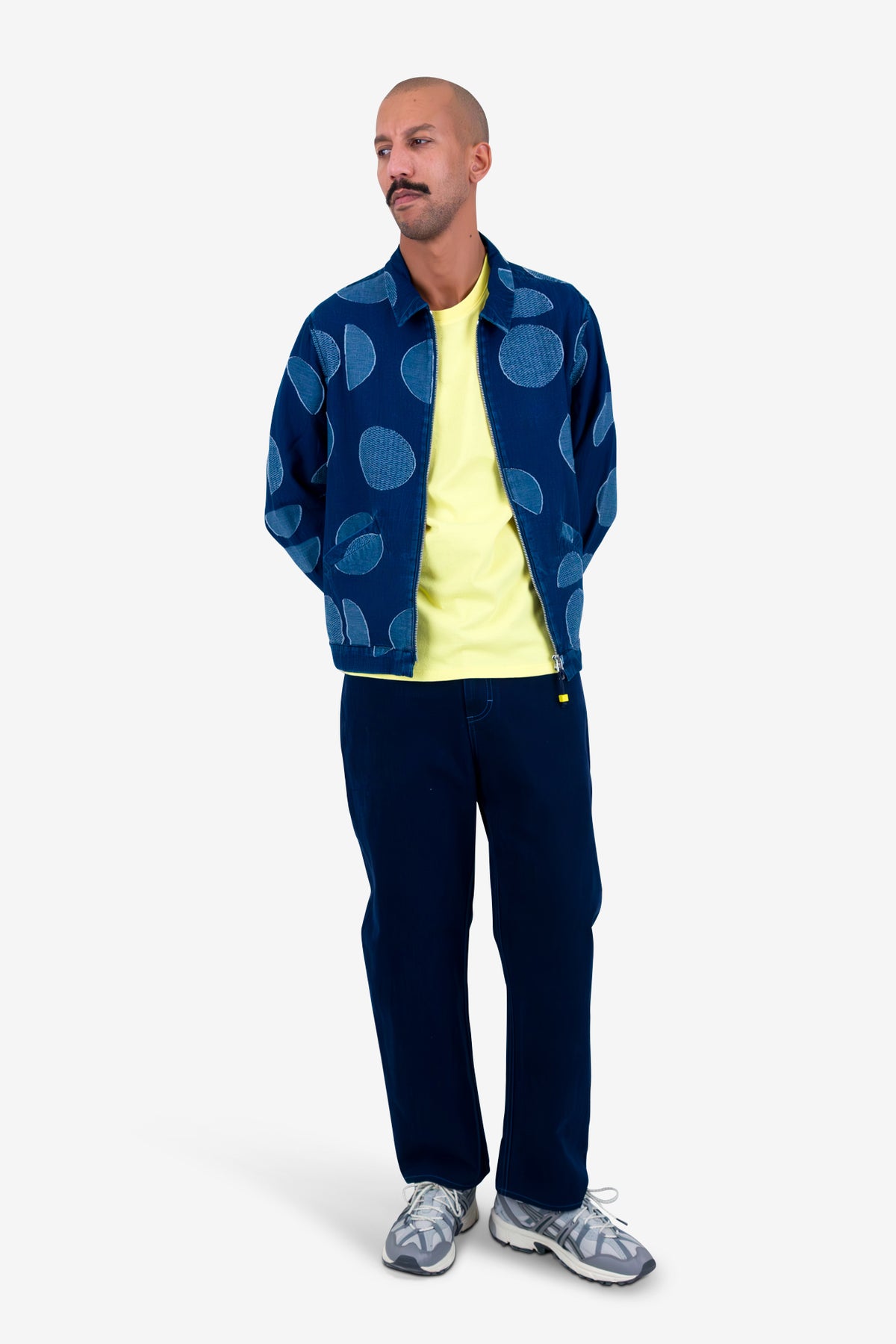 Folk Signal Blouson - Indigo Circle Jacquard