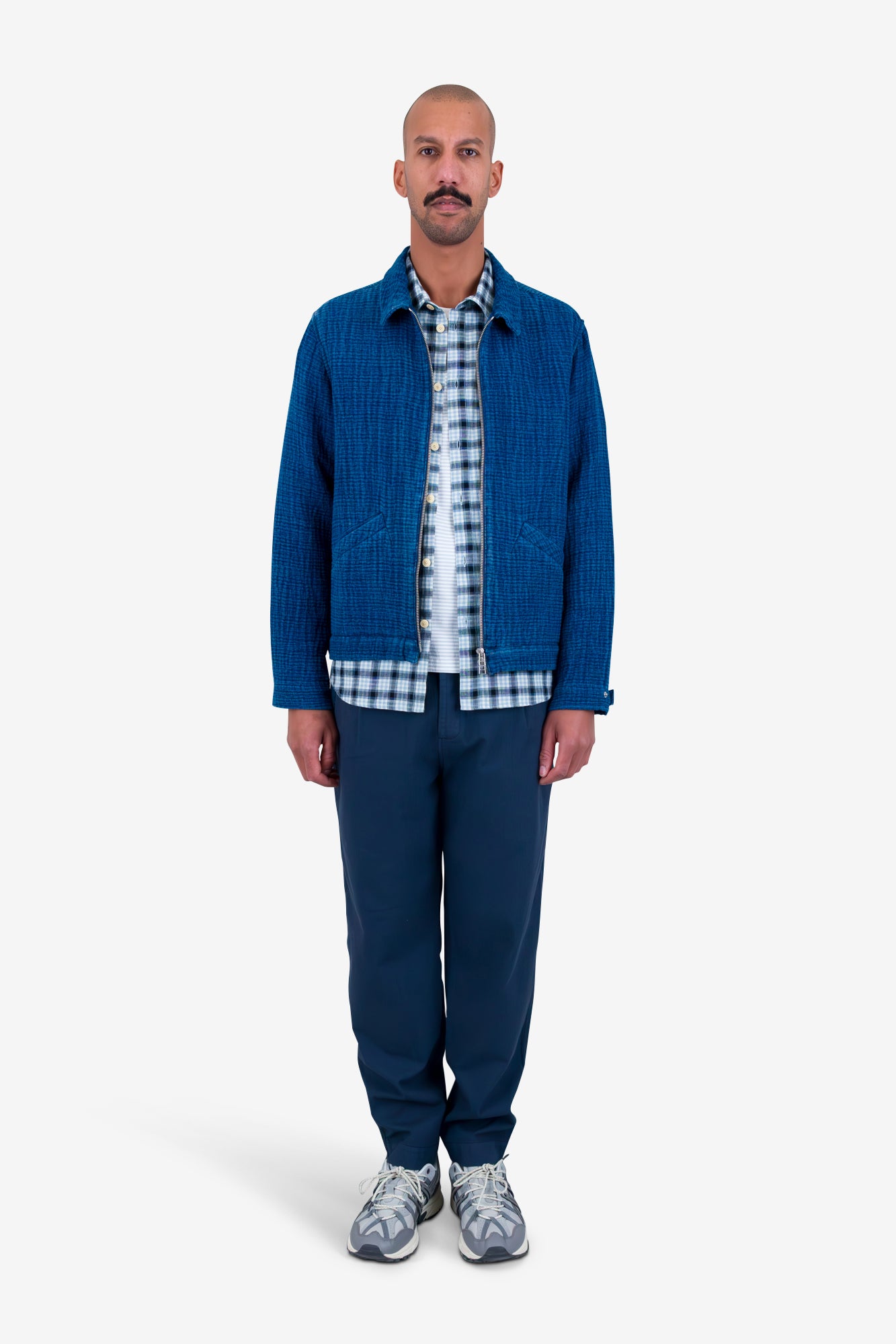 Folk Signal Blouson - Indigo Waffle