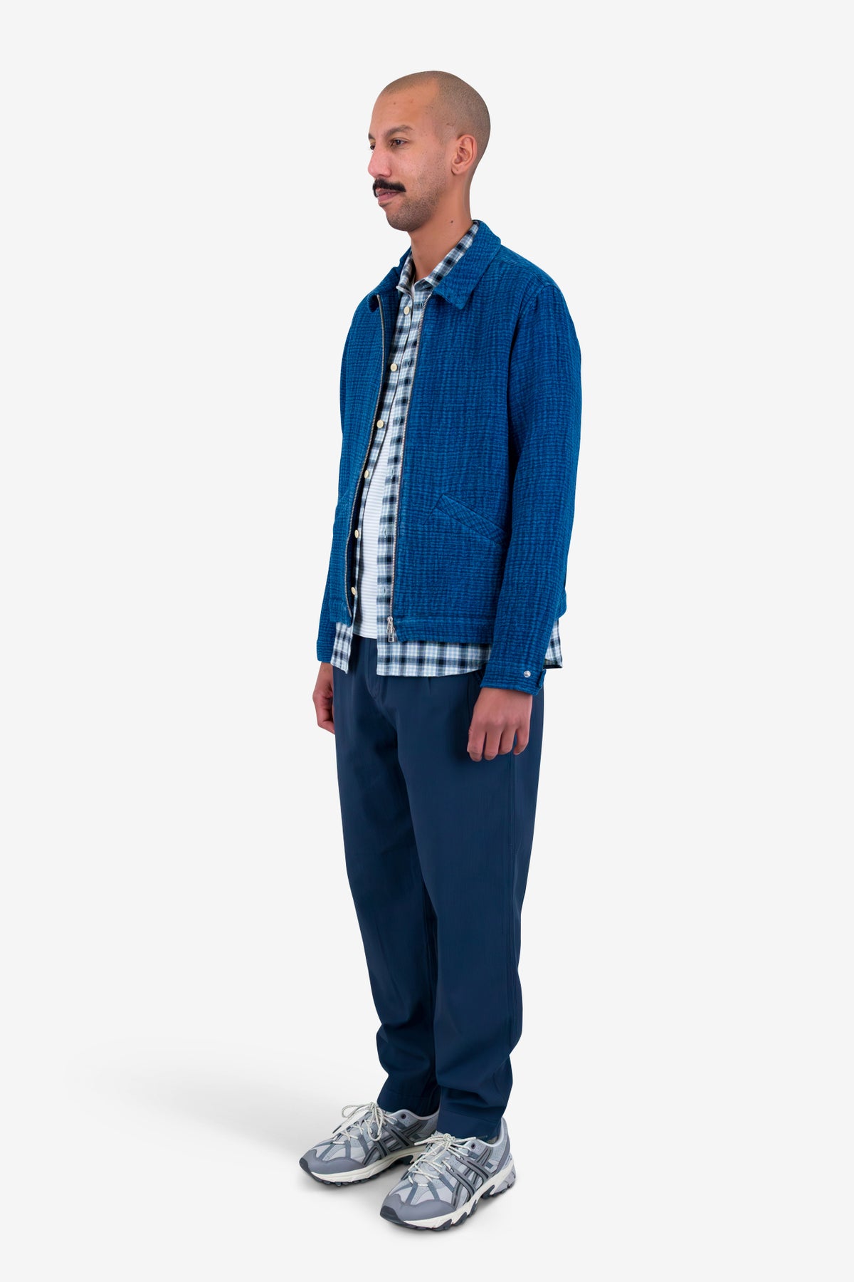 Folk Signal Blouson - Indigo Waffle
