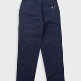 Navy blue pants on a white background