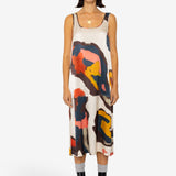 Slip Dress - Impasto Print Satin