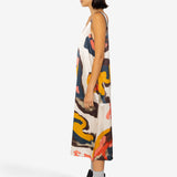 Slip Dress - Impasto Print Satin