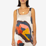 Slip Dress - Impasto Print Satin