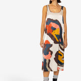 Slip Dress - Impasto Print Satin