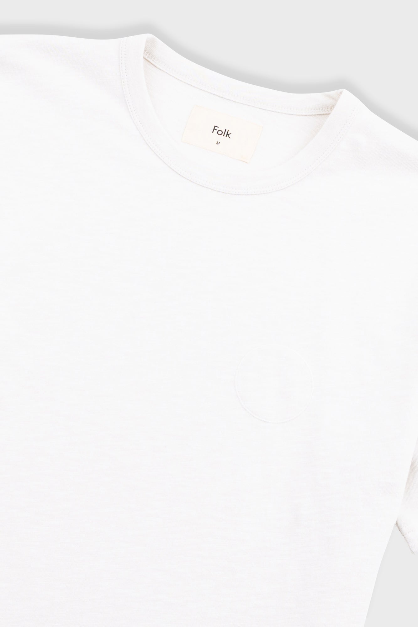 Folk | Folk Slub Embroidered T-Shirt - Off White