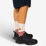 Striped Socks - Crimson / Stone