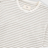 Short Sleeve Textured Striped T-Shirt - Ecru / Olive