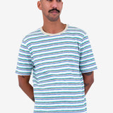 Short Sleeve Multistripe T-Shirt - Ecru Mix