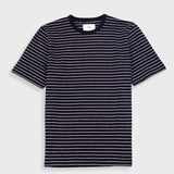 Short Sleeve Textured Striped T-Shirt - Black Ecru